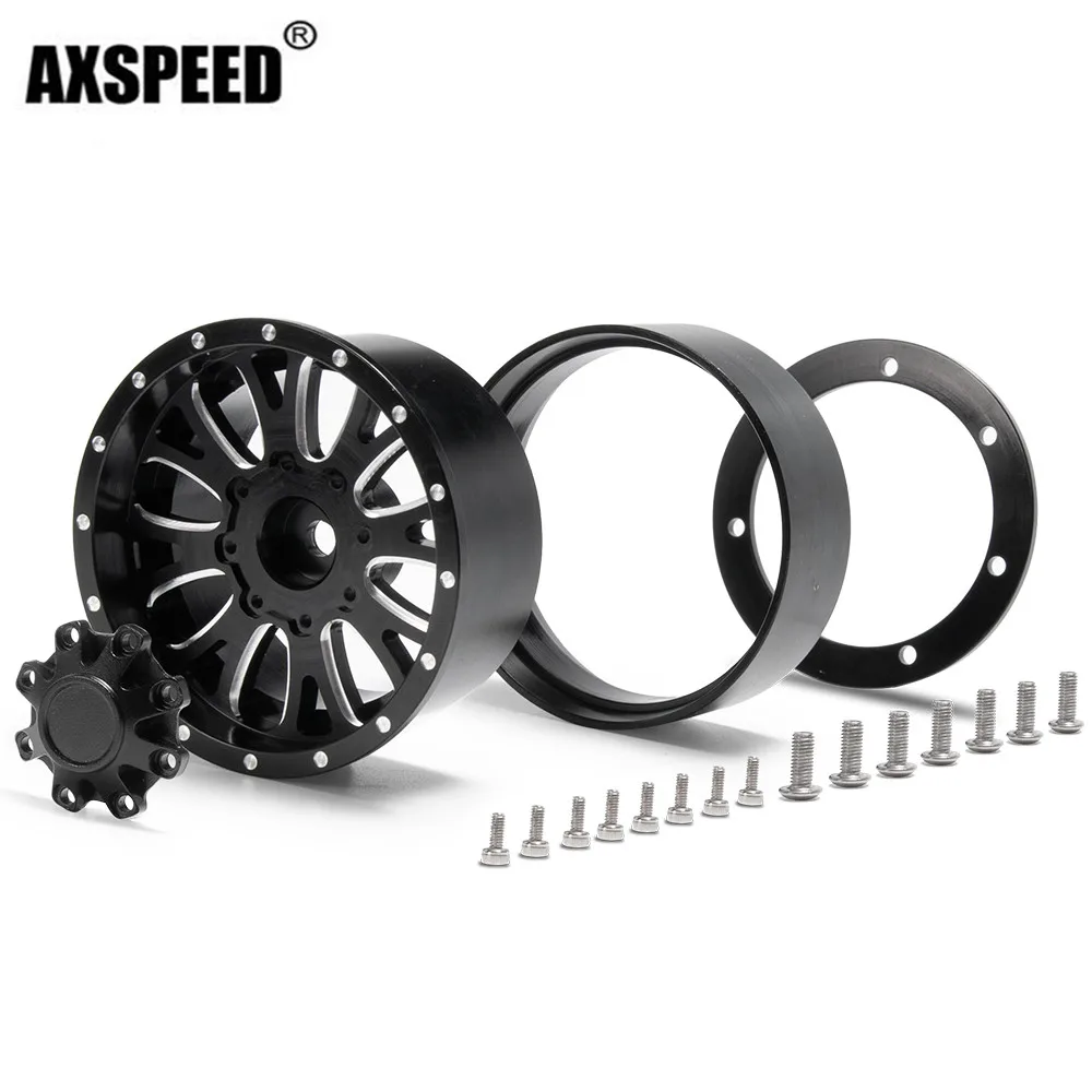 AXSPEED сплав Beadlock 2 дюймовые колесные диски черный #22 для 1/10 Axial Wraith 90018 RC Car