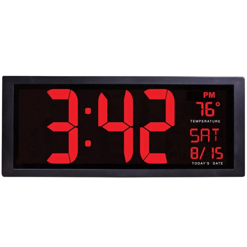 HOT Large Screen Big Electronic Wall Clock Desktop Led Digital Calendar Thermometer Daylight Saving For Kitchen Mu | Дом и сад