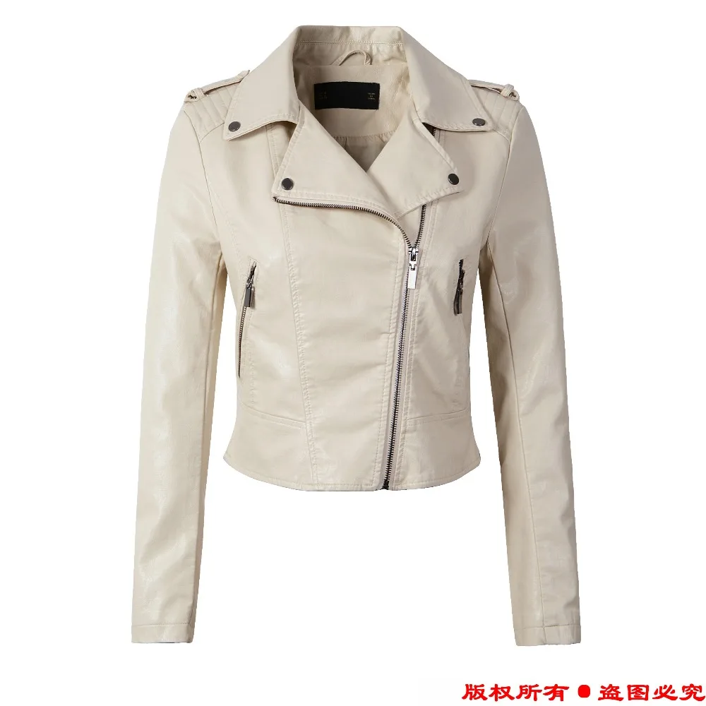Новинка, женские розовые Мотоциклетные Куртки из искусственной кожи, chaquetas de cuero mujer, хит, черное повседневное модное приталенное короткое пальто, Размеры S-XL
