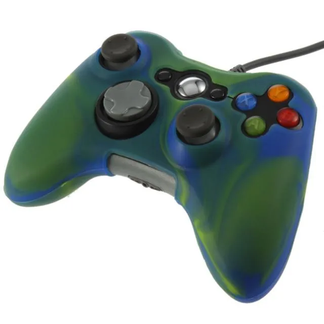 Светильник-зеленый Камуфляжный Мягкий силиконовый чехол для геймпада Microsoft Xbox 360
