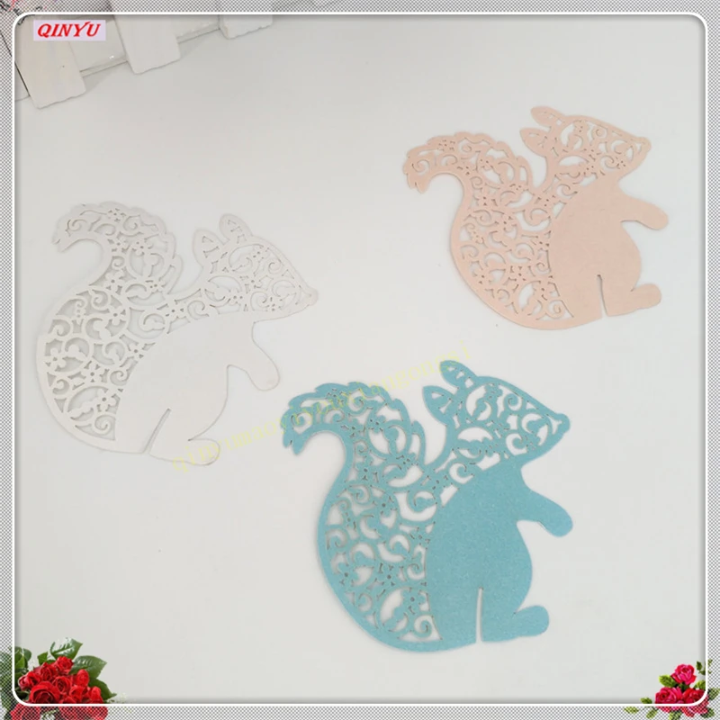 Сделай Сам 100 шт. милая белка стол отметка Место Название карты бокал для вина