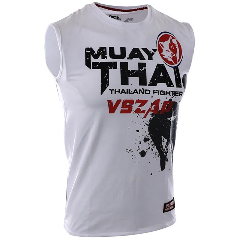VSZAP Трикотажные изделия для MMA без рукавов бокс рубашка Муай одежда тайская