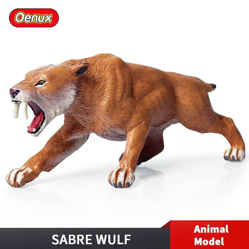 

Oenux Original Wild Animals Saber-toothed Tiger Simulation Model Cat Tiger Action Figure PVC High Quality Lifelike Kids Toy Gift