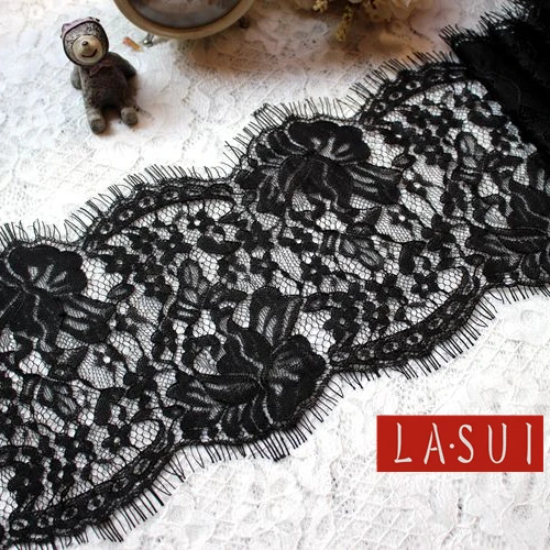 LASUI 2017 new 13 cm* 3m=1 lot black white Exquisite eyelashes lace trim DIY clothing accessories yarn wedding materials0073 | Дом и сад