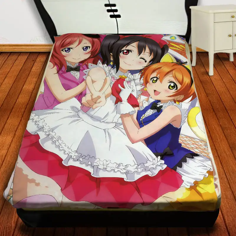 Розовый Аниме Манга LOVE LIVE! Школьный идол проект пледы одеяло 001 - Цвет: Розовый