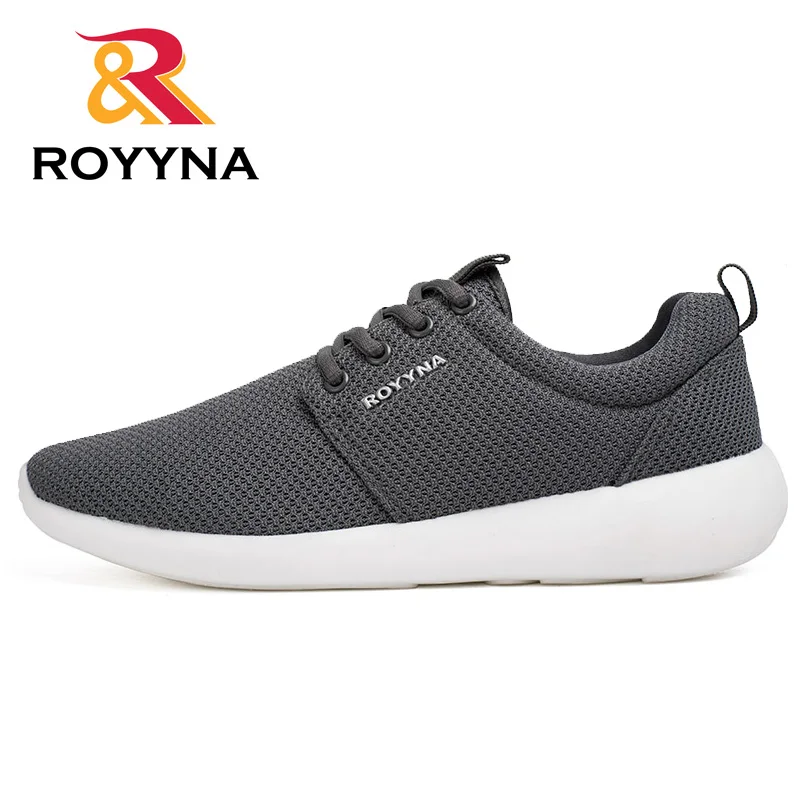 Dark Gray ROYYNA новые сетчатые Стиль Для мужчин повседневная обувь светильник мягкие удобные Одежда высшего качества обувь для Для мужчин дышащая обувь на шнуровке Быстрая - Цвет: Dark Gray