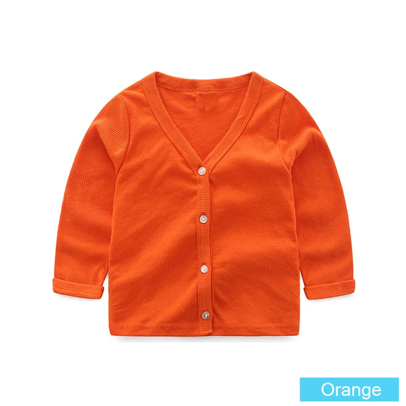 Orange SheeCute/Одежда для маленьких детей; вязаный кардиган ярких цветов для мальчиков и девочек; свитер для детей; сезон весна-осень; тонкая хлопковая верхняя одежда; 0286 - Цвет: Orange