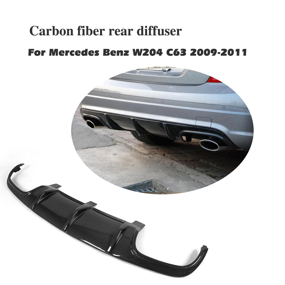 Углеродного волокна задний бампер для губ Диффузор Mercedes Benz W204 C63 AMG 09 11|rear bumper|fiber