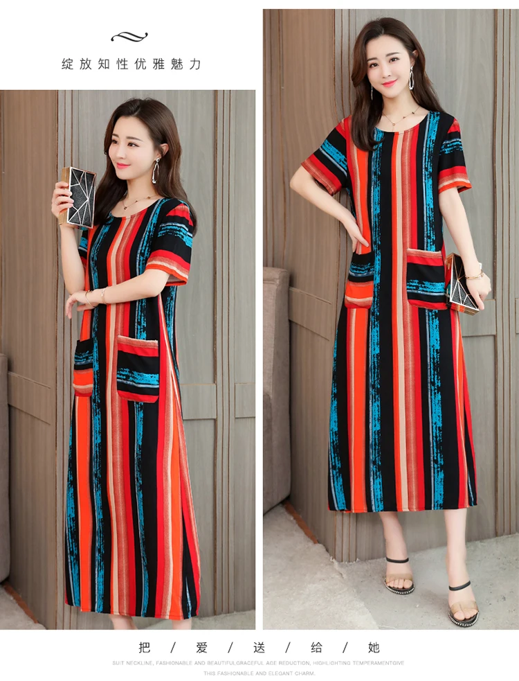 vestido de festa платье женское летнее Модное Новое Женское хлопковое Цветочное платье с круглым вырезом и коротким рукавом размера плюс