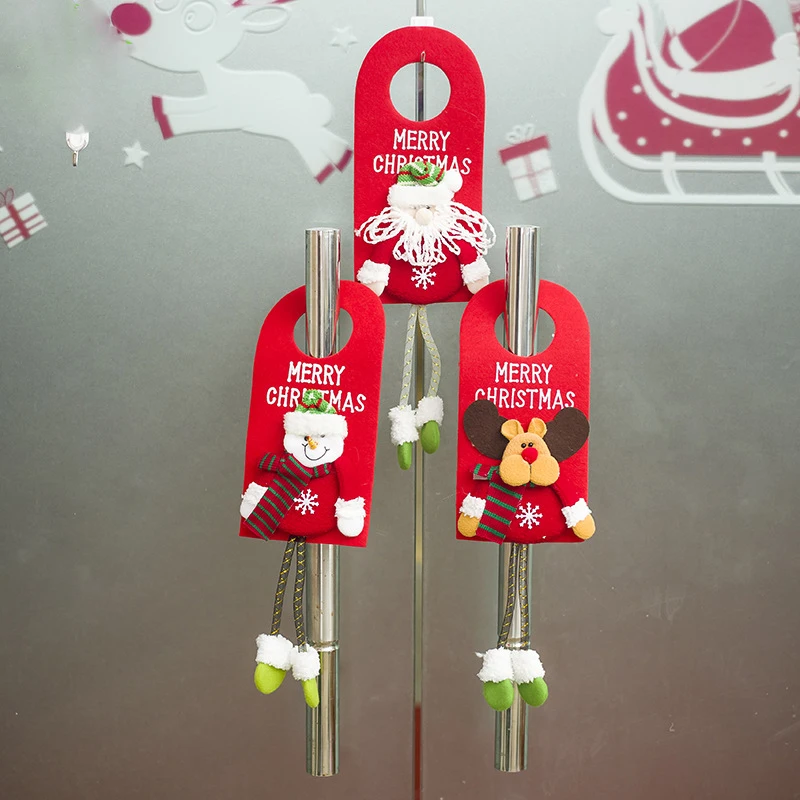 Творческий Xmas очаровательный мультфильм с Санта Клаусом и снеговиком Лось двери