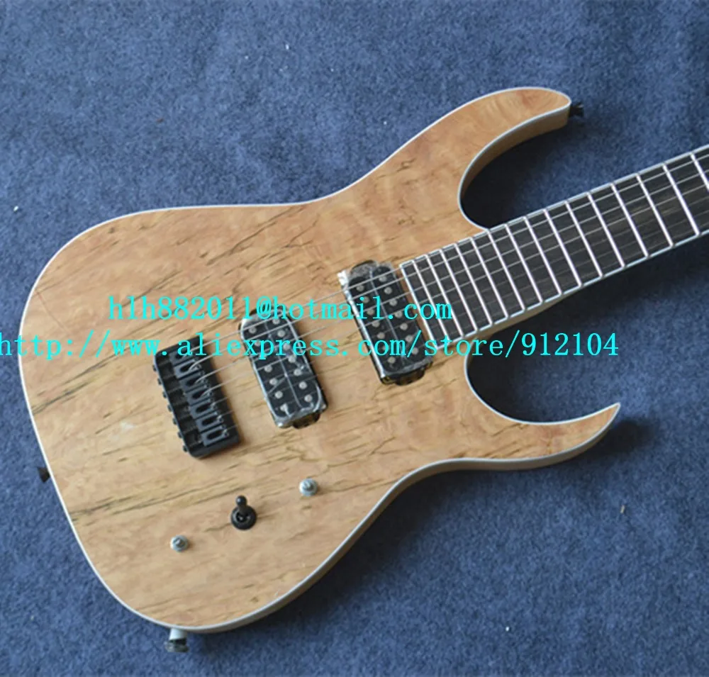 Новая 7-струнная электрическая гитара из красного дерева с естественным телом |