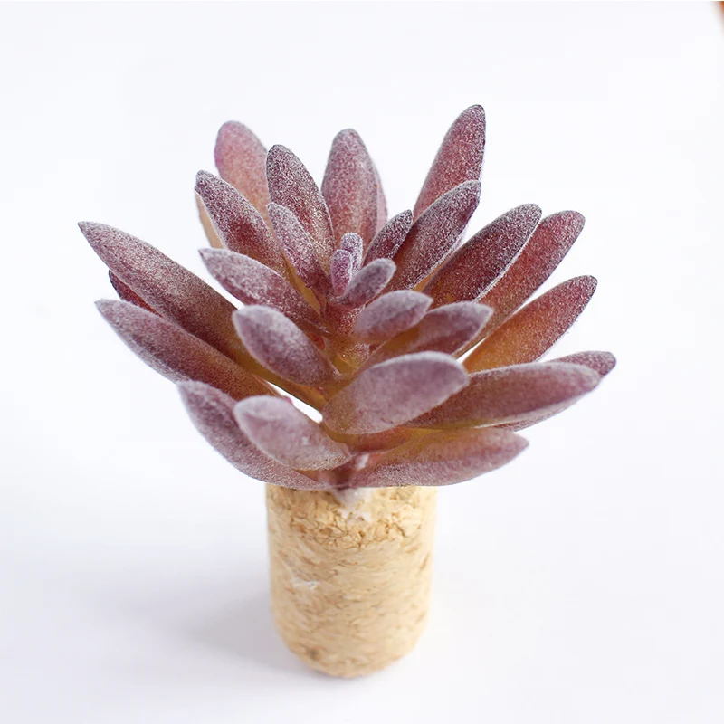 Фиолетовый Искусственный суккуленты растения фальшивый кактус пластиковые