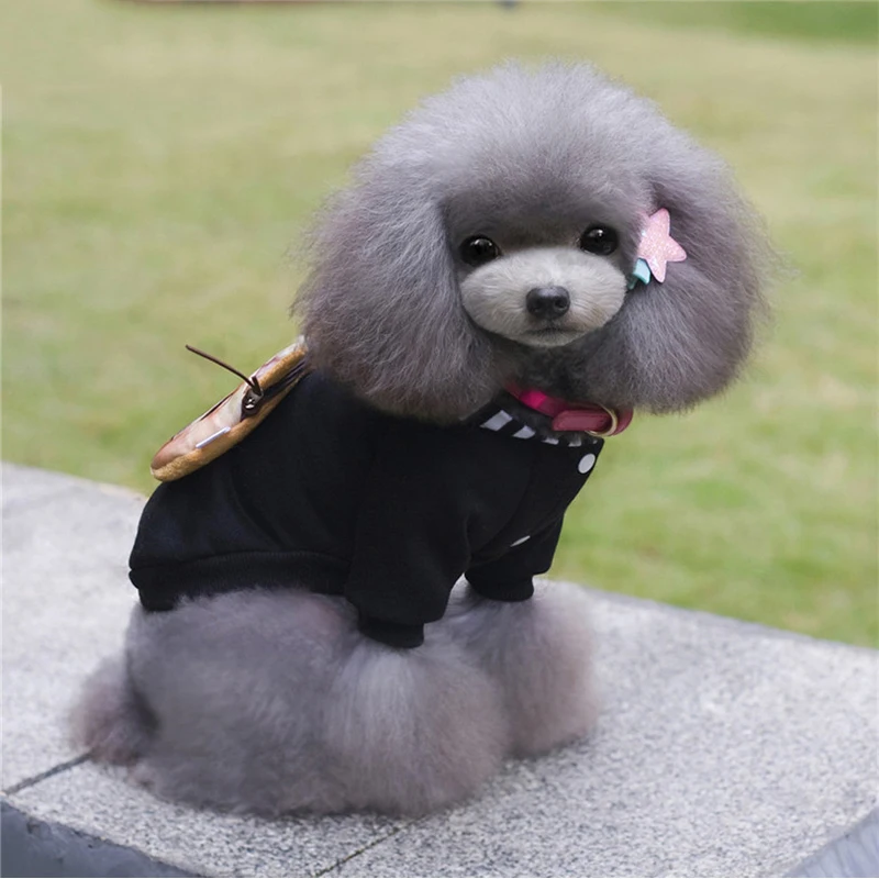 Милые толстовки для собак 2018 с сумкой щенков кошек одежда красного/черного цвета