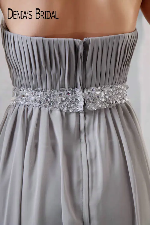 2017 простые элегантные серые длинные шифоновые платья для подружки невесты