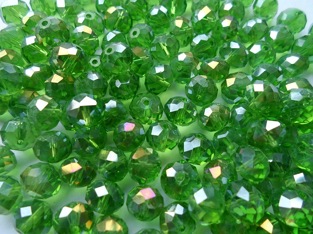 Оптовая продажа с фабрики ювелирных изделий 10 мм Зеленые хрустальные плоские