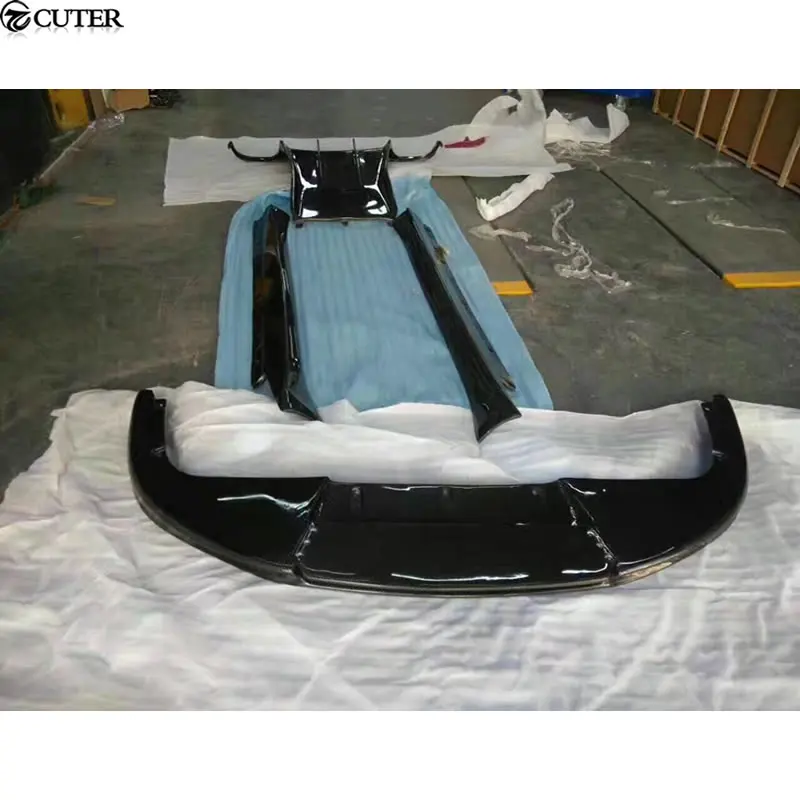 Углеродное волокно передний задний диффузор боковые юбки спойлер комплект