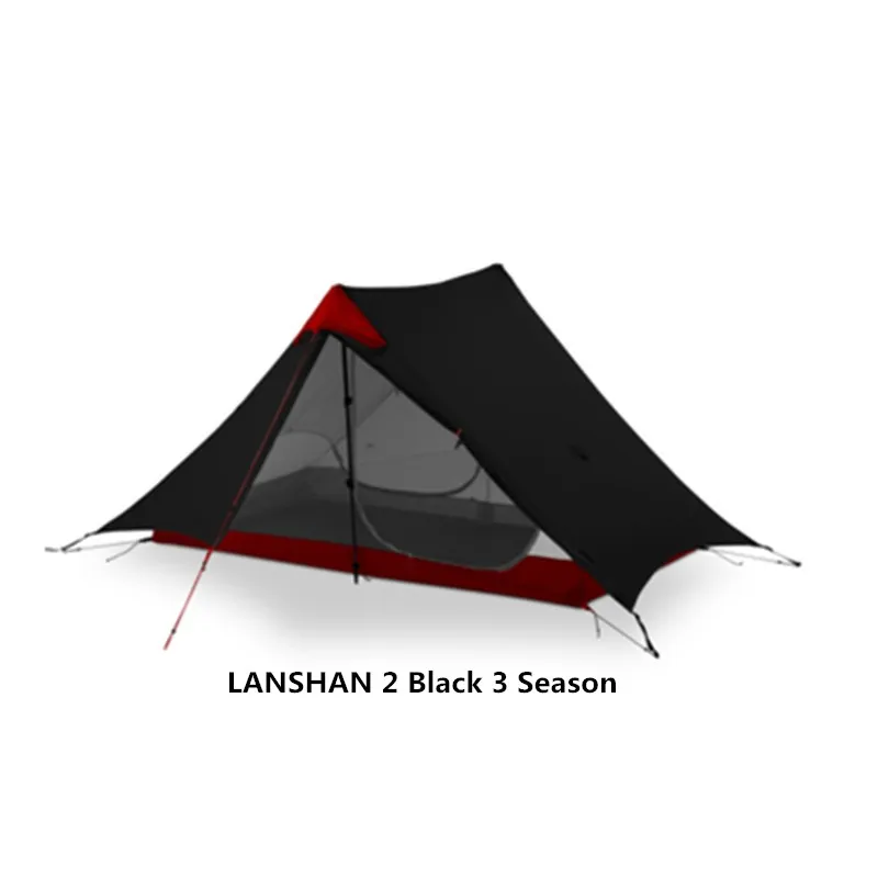 Black 2P 3 Season LanShan 2 3F UL GEAR 2 человека Открытый Сверхлегкий кемпинговый тент 3 сезона Профессиональный 15D Silnylon бескаркасная палатка 4 сезона - Цвет: Black 2P 3 Season