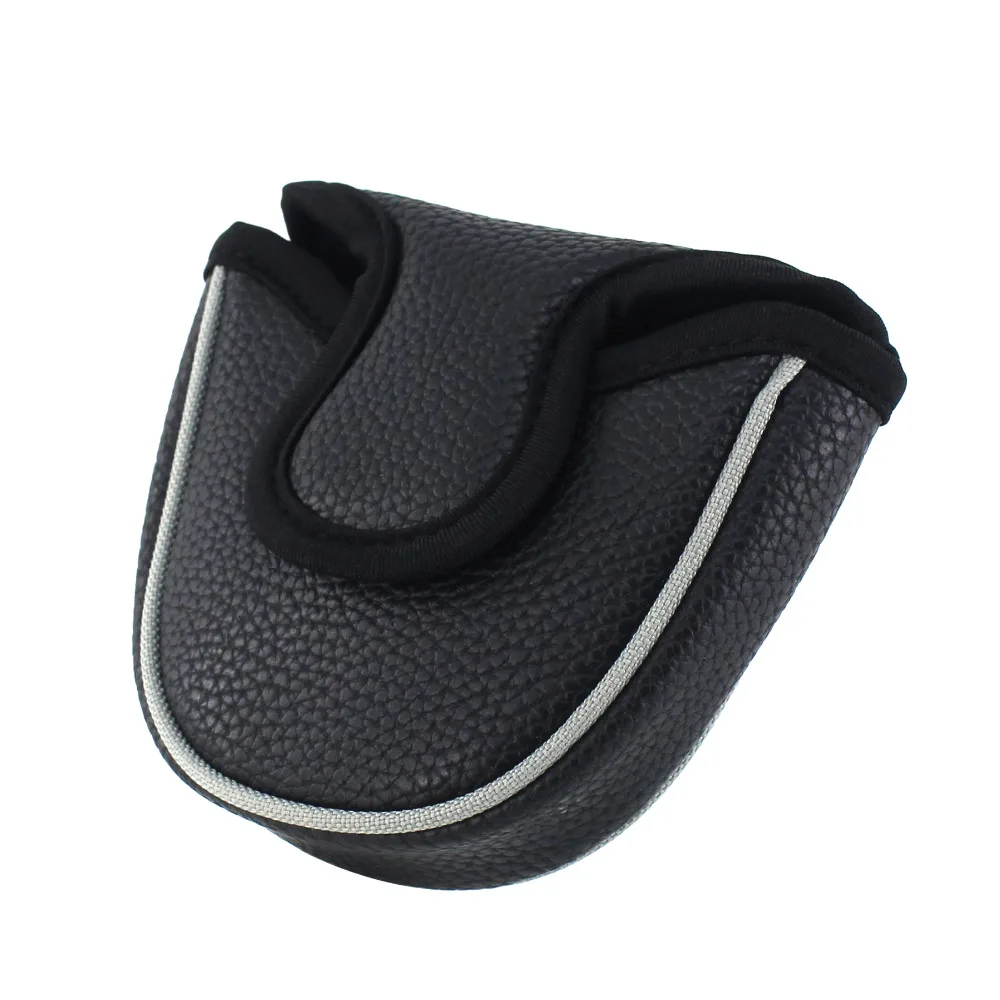 Чехол для головы Golf Mallet Putter OEM из искусственной кожи классический черный белый