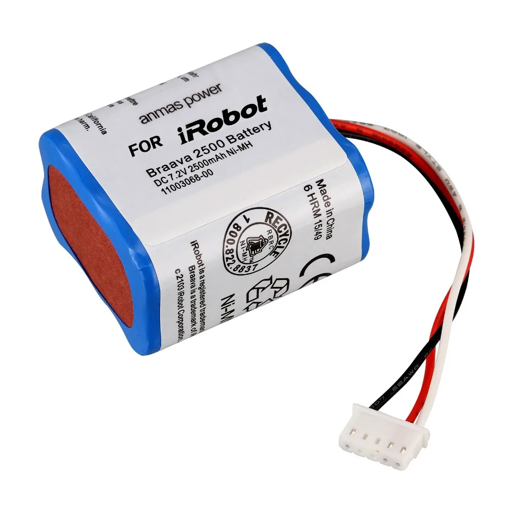 Аккумуляторная подметальная батарея Anmas Power DC 7 2 V 2500mAh Ni MH для мятного 5200 5200C Braava