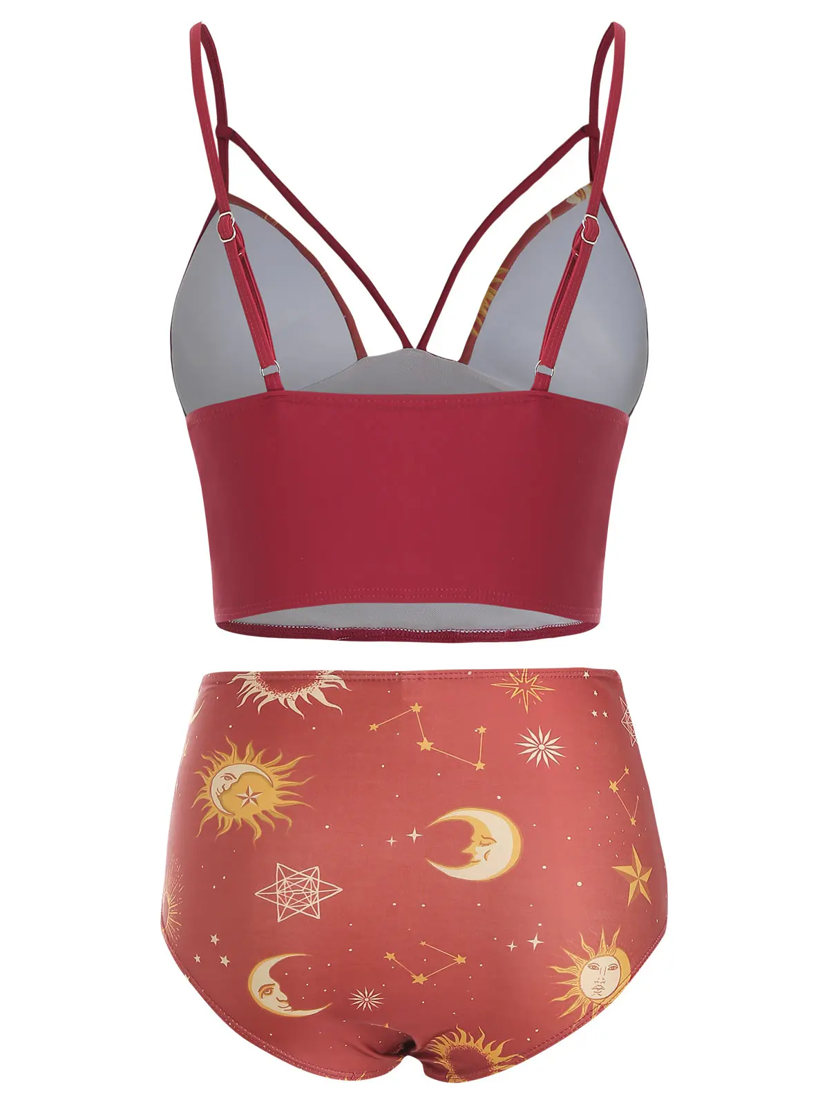ROSEGAL на шнуровке с рюшами солнце и луна танкини наборы без косточек купальник для