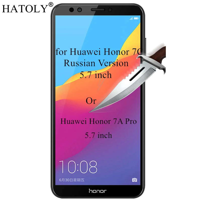 Закаленное стекло для Huawei Honor 7C 2 шт. Защита экрана 7A полное покрытие 5 7 дюйма 3D