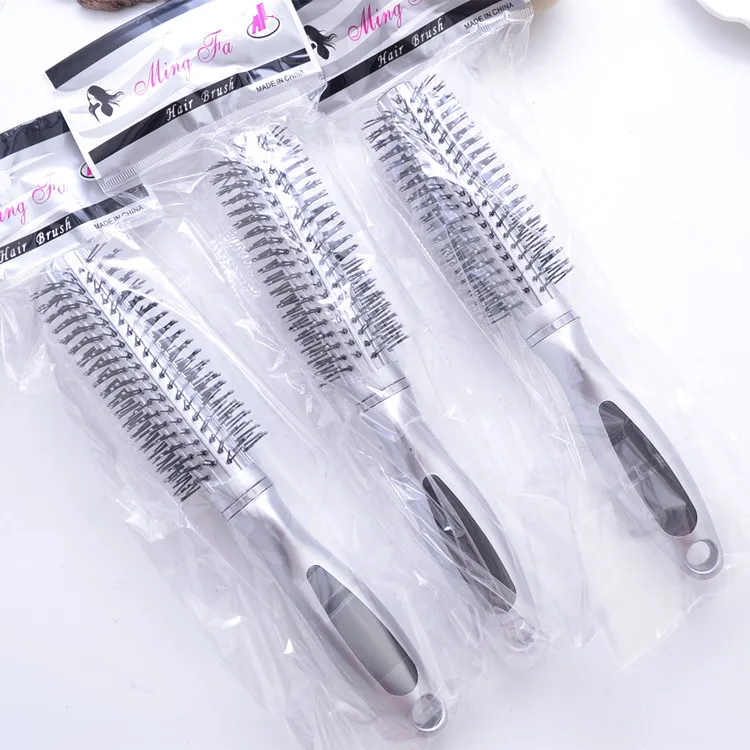 

Silvery white high-grade curly hair comb Pear flower straight hair comb shape round brush cylinder carding comb