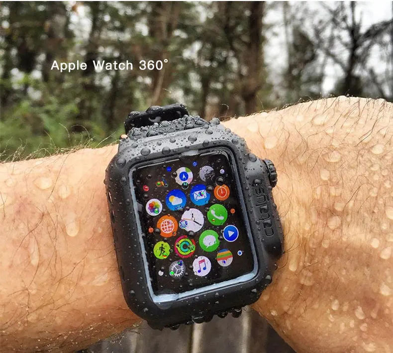 Военный водонепроницаемый чехол ремешок для Apple Watch band 42 мм Iwatch Series 3 2 спортивные часы с браслетом и защитным чехлом