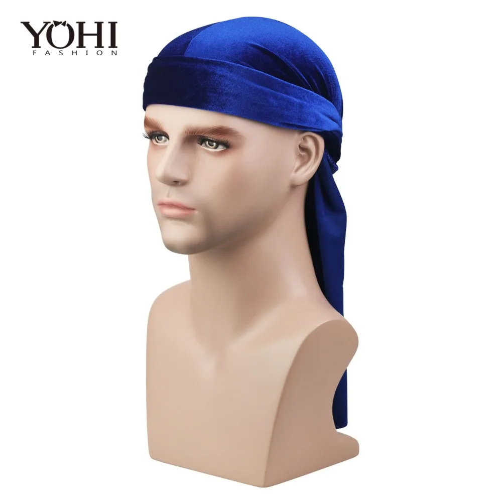 Новинка длинный хвост бархатная бандана тюрбан шляпа парики Doo Durag Байкерский