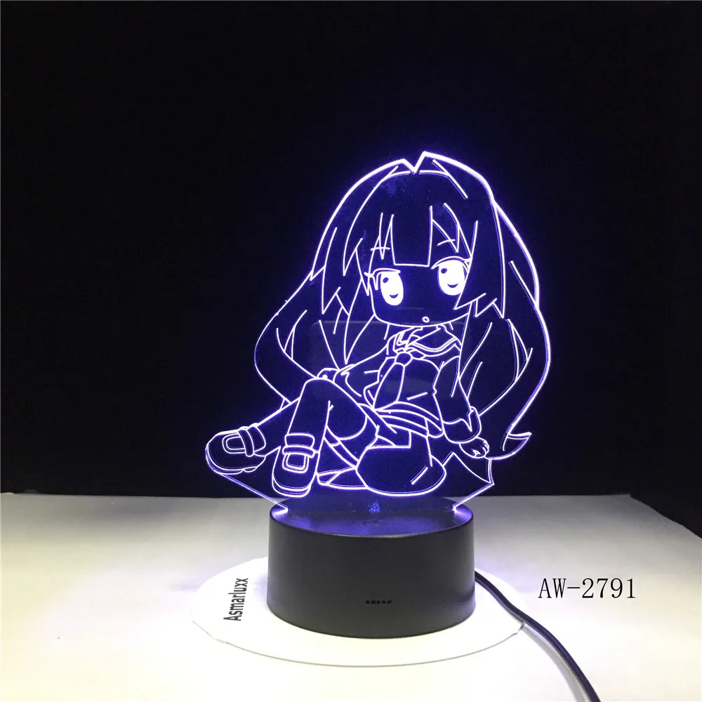 Японский мультфильм рисунок девушка 3D лампа светодиодный USB настольная