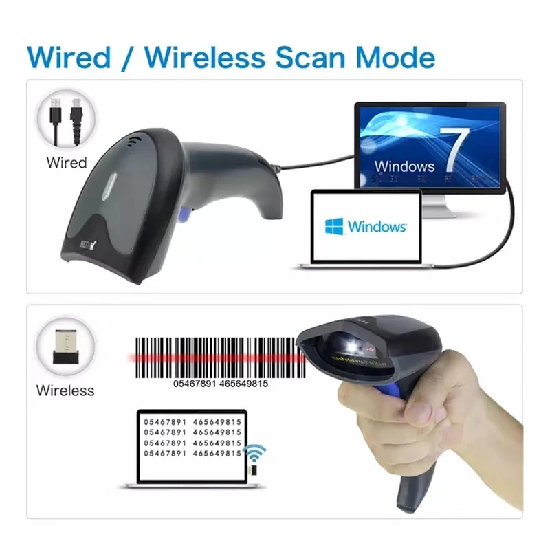 Нетум W8 беспроводной 2D считыватель штрих кодов компьютер Мобильный экран оплаты