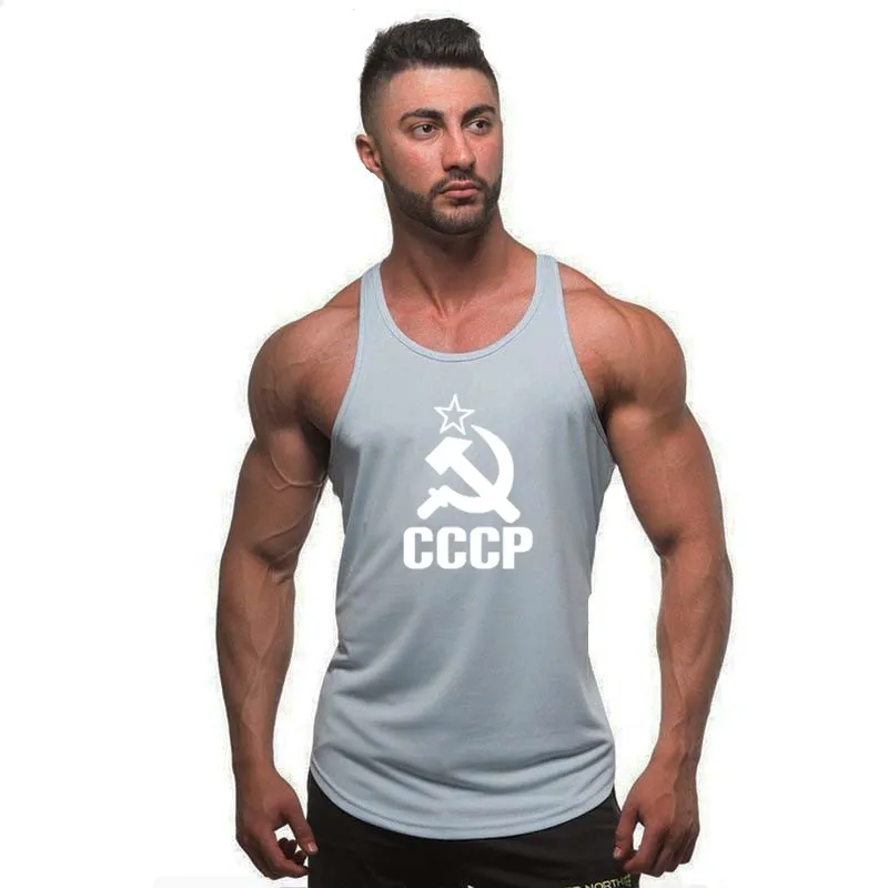 Новые модные хлопчатобумажные рубашки без рукавов майка Мужская Фитнес рубашка мужская фуфайка для бодибилдинга тренировки форма для гимнастики Фитнес Мужчины - Цвет: 8  gray