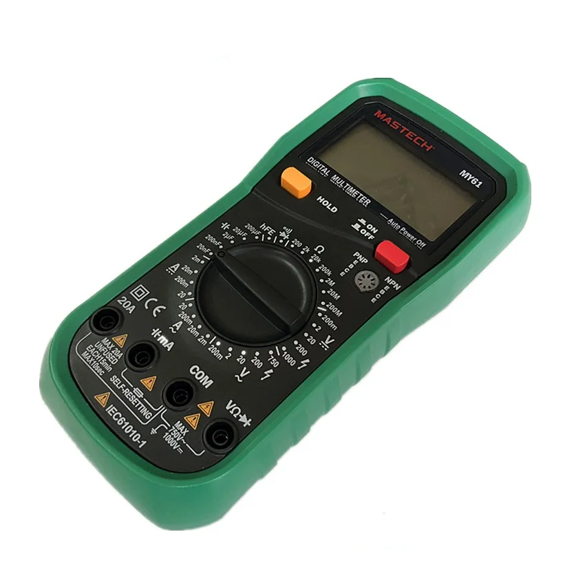 MASTECH MY61 DMM Цифровой мультиметр AC/DC Амперметр Вольтметр Омметр Professional w/емкость и hFE тесты ers метров