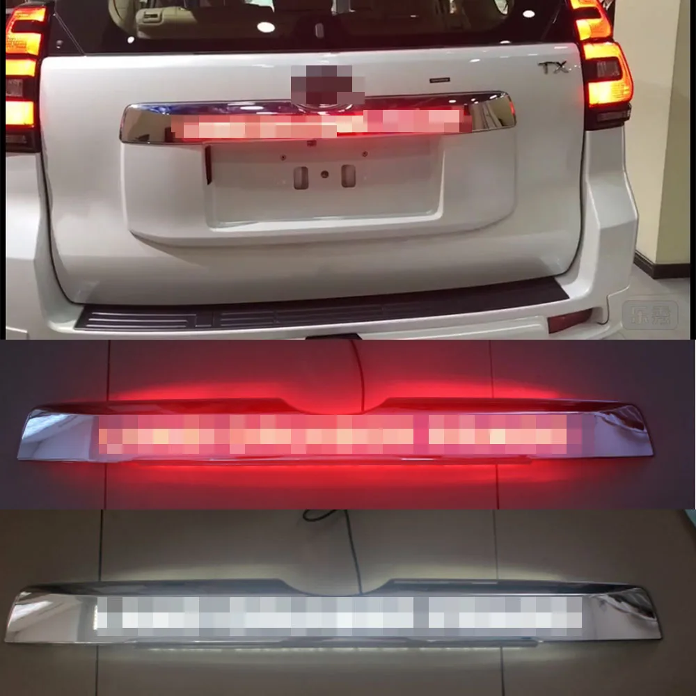 

Car Chrome LED Trunk Lid Cover Braking Light Driving Light For Toyota Prado 150 Land Cruiser Prado FJ150 2018 Accessories