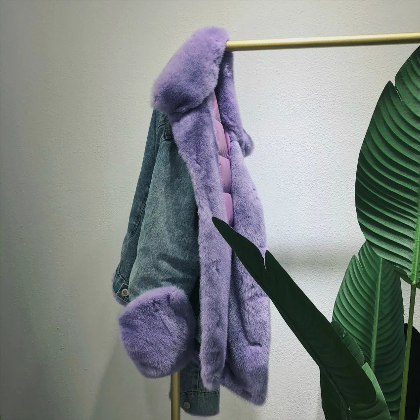 Женское джинсовое пальто с наполнителем OFTBUY повседневная утолщенная куртка на