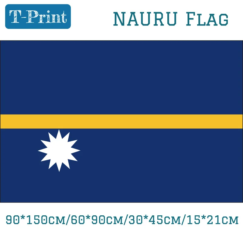 

Nauru National Flag 90*150cm/60*90cm/30*45cm/15*21cm 3*5 Feet Hanging Flag