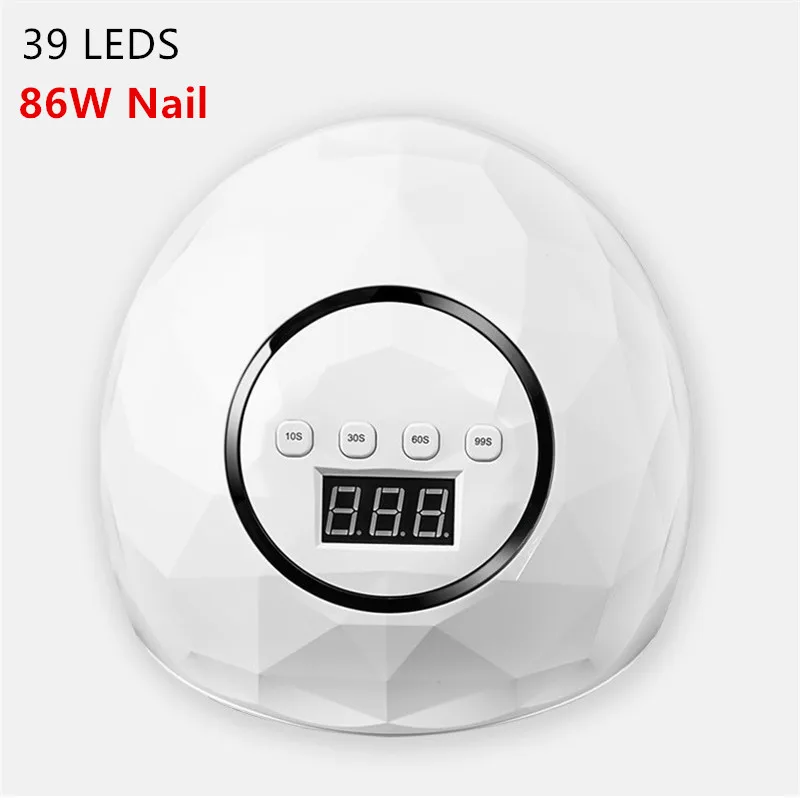 86W White 86/72 Вт Светодиодный УФ-светильник 39/24 светодиодный s все для ногтей лак Гель-лак ледяная лампа для маникюра ЖК-дисплей автоматический датчик кабина УФ-инструменты для ногтей - Цвет: 86W White