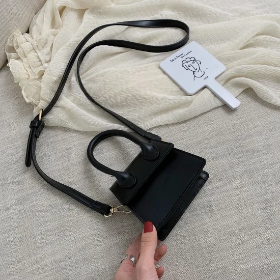 Small-Black Однотонные женские сумки через плечо из искусственной кожи, женские сумки через плечо, женские Мини-кошельки и сумочки для телефона - Цвет: Small-Black