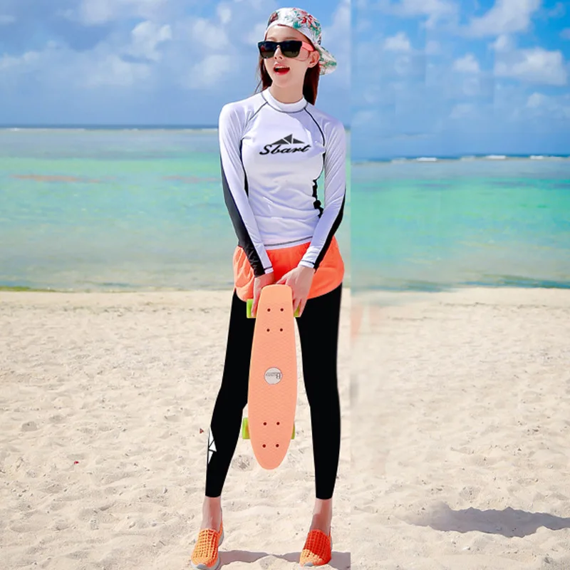 4 шт. женский купальник с компрессионными брюками бюстгальтер рубашки длинным