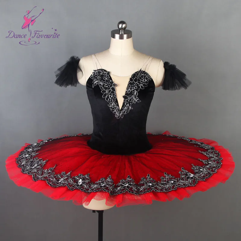 Black (red) BLL046 Red Velvet Bodice Pre-professional ballet tutu women and Girl Stage ballet costumes tutu ballerina Tutu Ballerrinas Tutu - Цвет: Black (red)