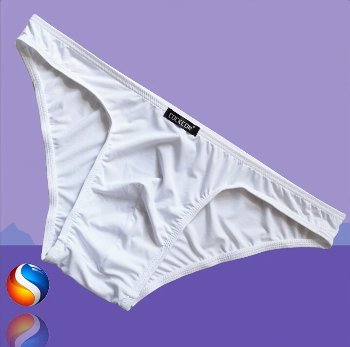 Бесплатная доставка мужские сексуальные уютные Шелковистые трусики бикини