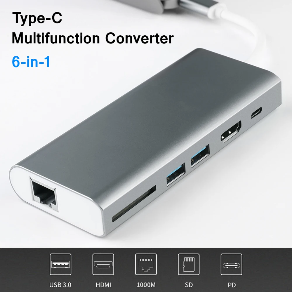 USB 3 0 концентратор HD. MI RJ45 PD SD/TF Card Reader адаптер для MacBook samsung S9/S8 huawei P20 Pro C | Компьютеры