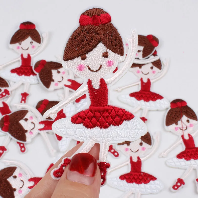 10pcs/lot Cartoon dancing Girl Patch Wholesale Price Embroidered Patches For Clothes Jeans Backpack Sewing Appliques Fabric | Дом и сад