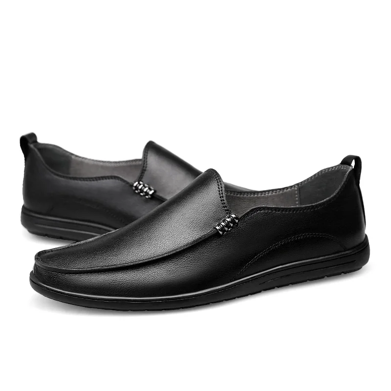 Men Leather Shoes Soft Fashion Slip on Male Casual Driving Boat Red Black Man Luxury Brand Loafers Plus Size | Обувь