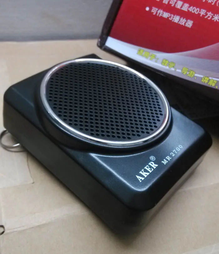 Бесплатная доставка AKER MR2700 12 Вт пояс портативный PA усилитель голоса MP3 динамик FM