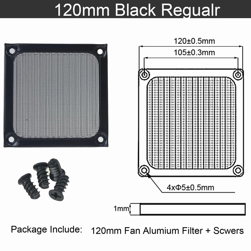120mm Black Gdstime 140 мм алюминиевый пылезащитный Пылезащитный фильтр вентилятор Гриль сетчатый предохранитель для ПК чехол 60 мм 80 мм 90 мм 120 мм 140 мм фильтр - Цвет лезвия: 120mm Black