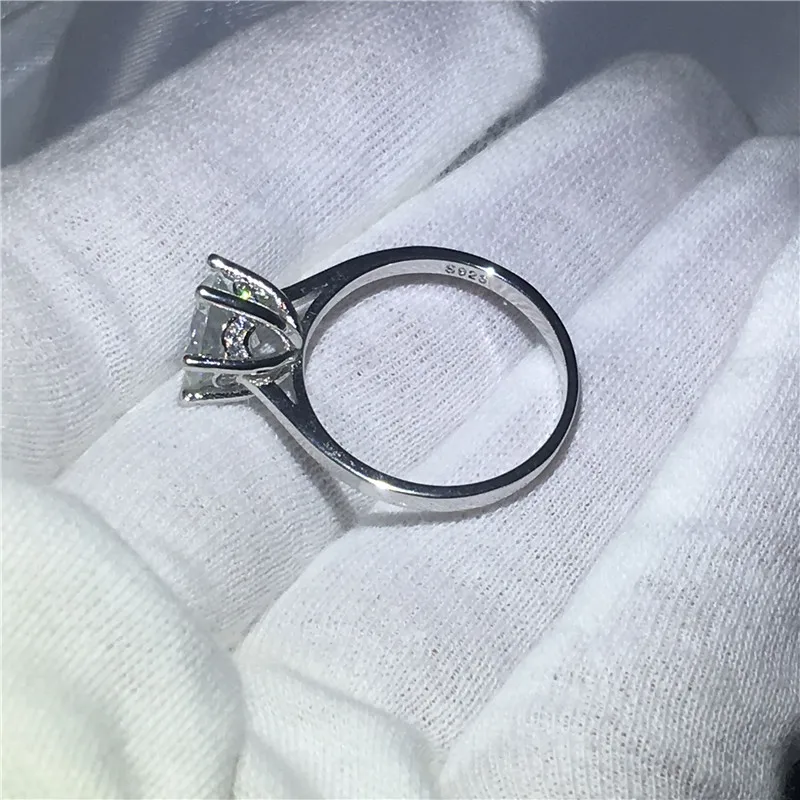 Модное кольцо 3ct AAAAA Циркон Камень cz Кристалл обручальное кольца для мужчин и