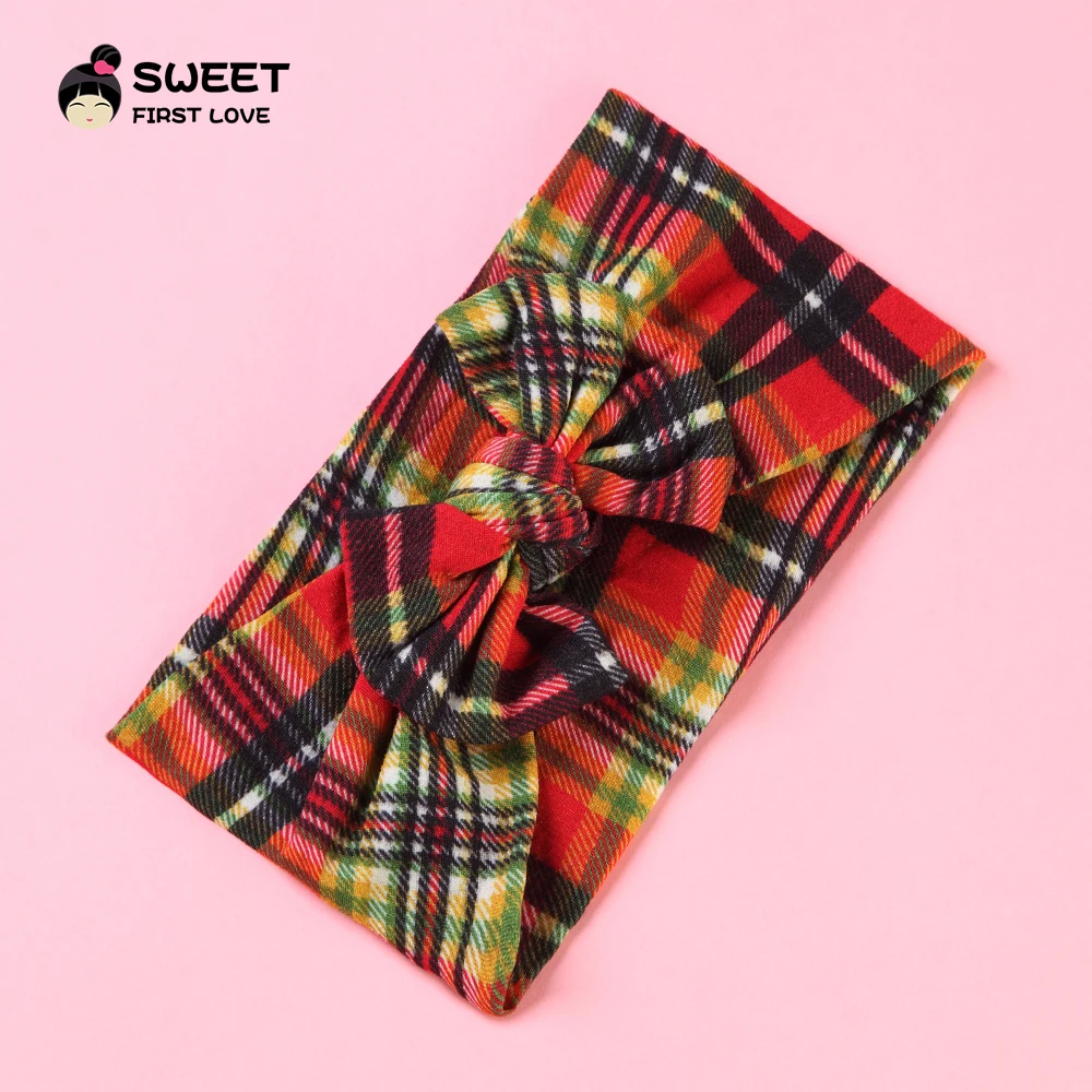 Детская Мягкая повязка на голову с бантом и принтом простая летняя эластичная в