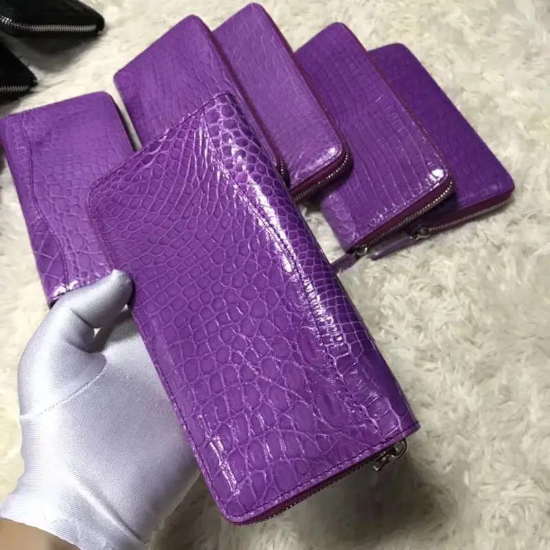 Женский клатч из 100% натуральной крокодиловой кожи кошельки и кошелек глянцевый