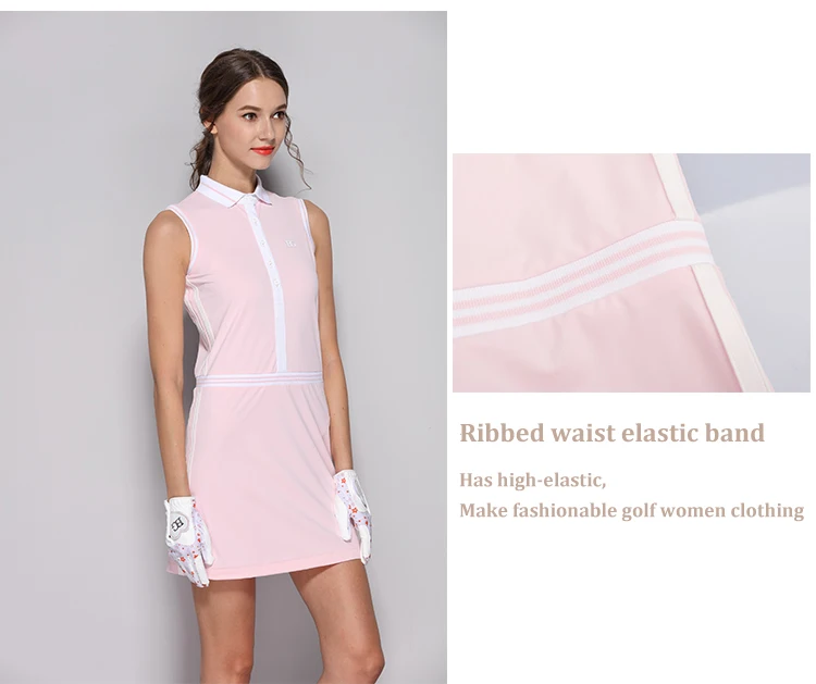 Платье без рукавов для гольфа, женская рубашка с юбкой, женская уличная спортивная одежда для гольфа, дышащее Спортивное платье, обтягивающее для женщин 18035