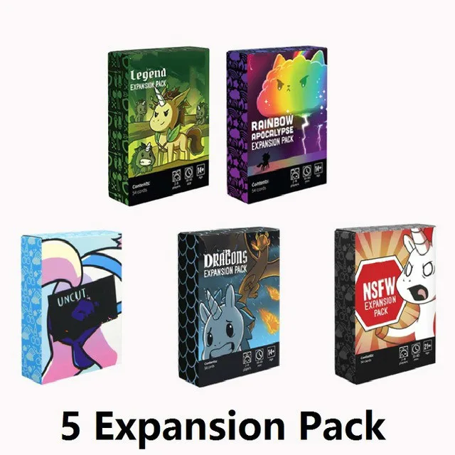 5 expansion pack Высокое качество нестабильная настольная игра драконы расширительный пакет NSFW расширительный пакет Базовая версия единороги карточная игра для детей и взрослых - Цвет: 5 expansion pack